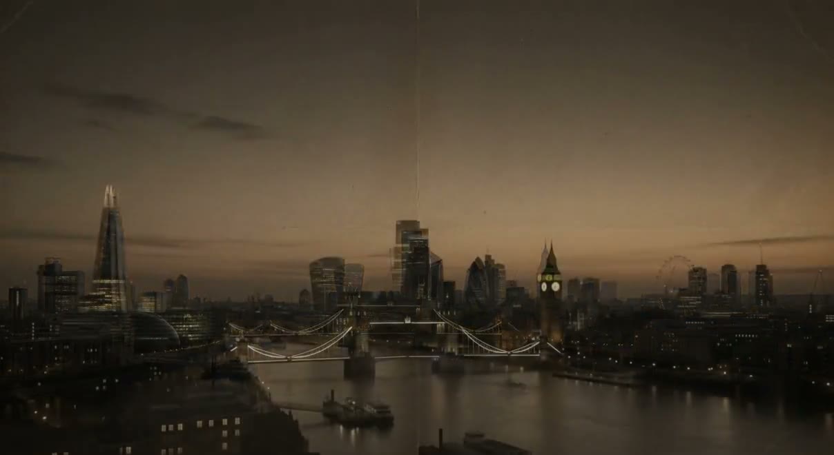 London skyline at dusk